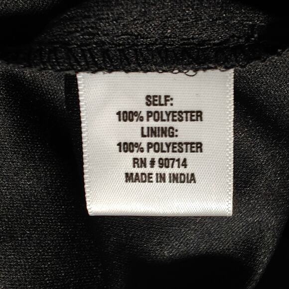 MSK Black Long Sleeve Sheer Slouchy Mini Dress Size L NEW - Picture 6 of 8